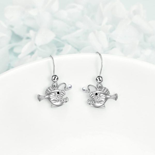 Sterling Silver Angler Fish Earrings-2