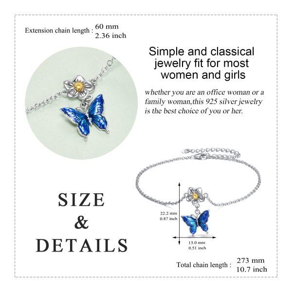 Sterling Silver Butterfly Ankle Bracelets-4