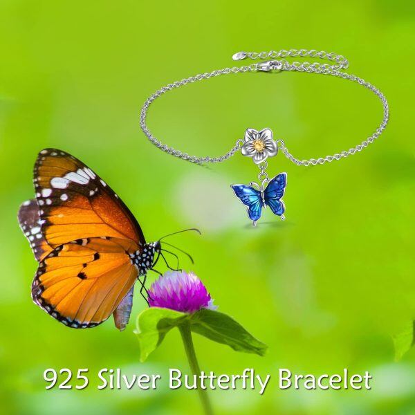 Sterling Silver Butterfly Ankle Bracelets-5