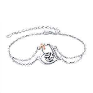 Sterling Sliver Heart Volleyball Bracelet-0