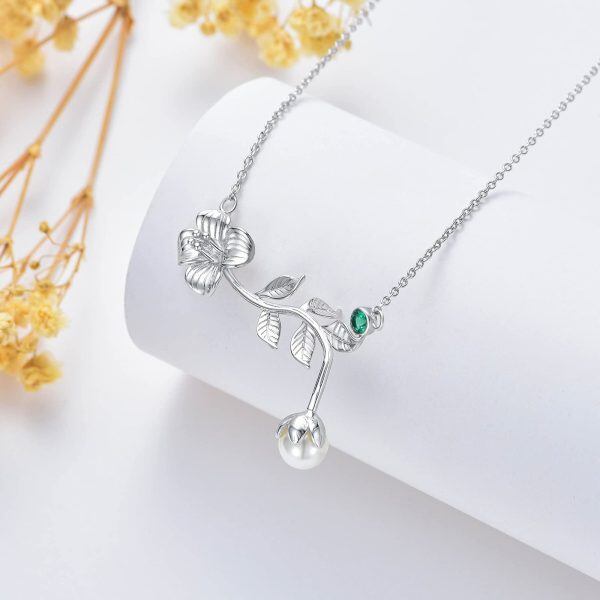 Sterling Silver Flower Necklace-2