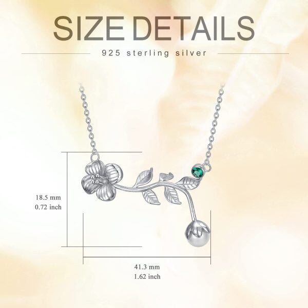 Sterling Silver Flower Necklace-4