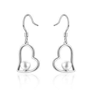 Sterling Silver Heart Earrings-0