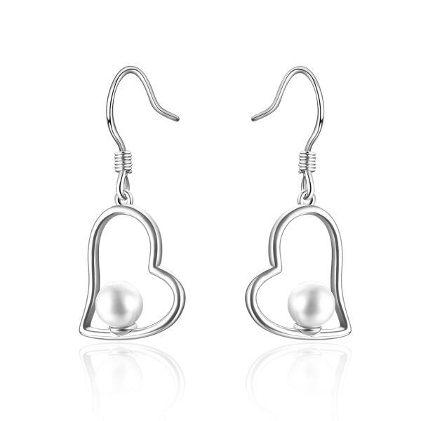 Sterling Silver Heart Earrings-0