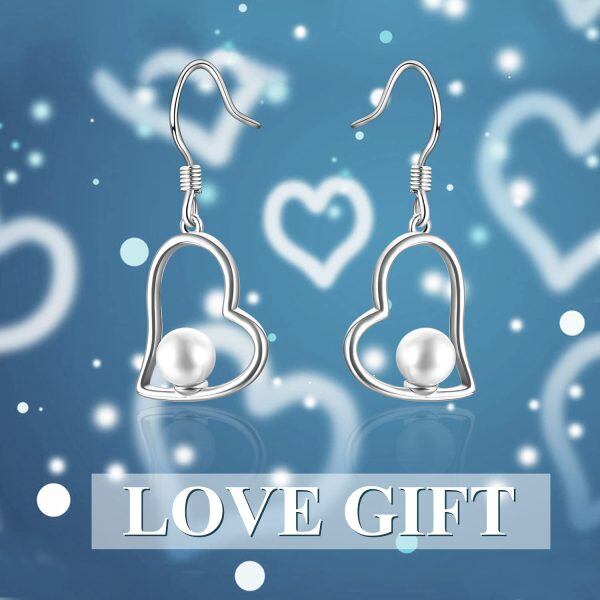 Sterling Silver Heart Earrings-3