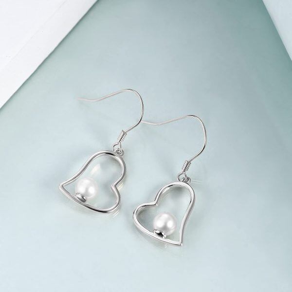 Sterling Silver Heart Earrings-4