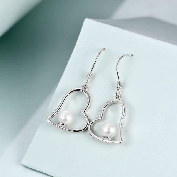 Sterling Silver Heart Earrings-5