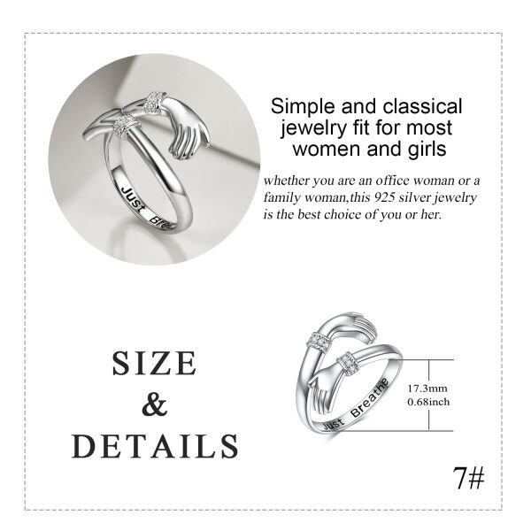 Sterling Silver Hug Rings-3