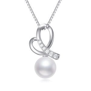 Sterling Silver Heart Necklace-0