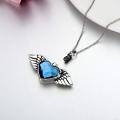 wholesale Sterling Silver Crystal Heart Urn Necklace for Ashes Memorial Keepsake Pendant-0-4