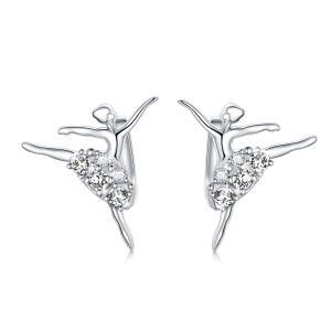 Sterling Silver Ballerina Earrings-0