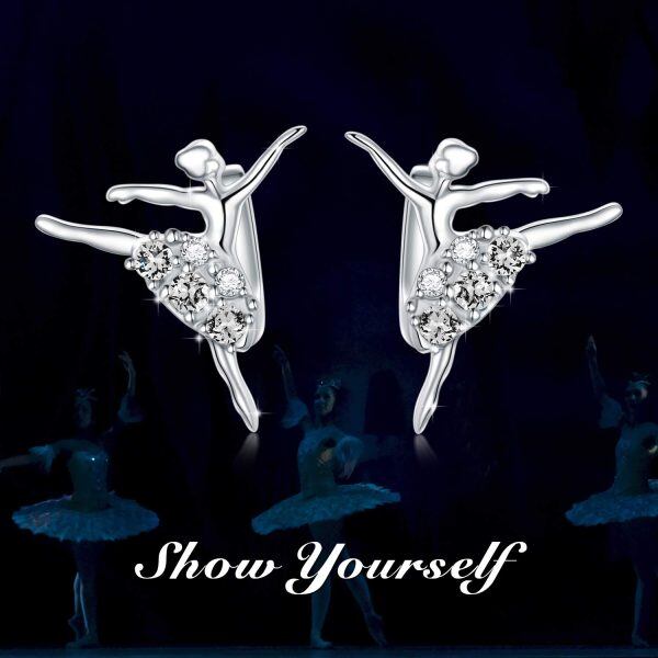 Sterling Silver Ballerina Earrings-2