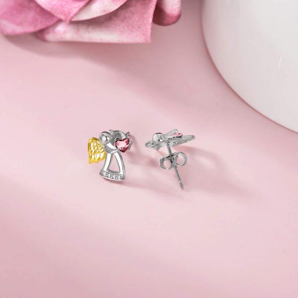 Sterling Silver Guardian Angel Earrings-2