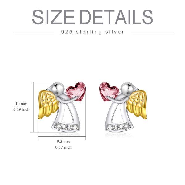 Sterling Silver Guardian Angel Earrings-3