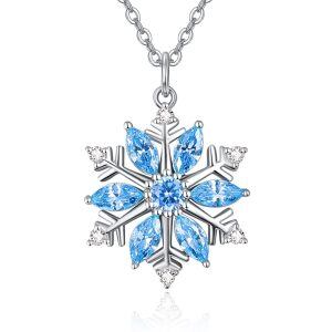 Sterling Silver Snowflake Necklace-0