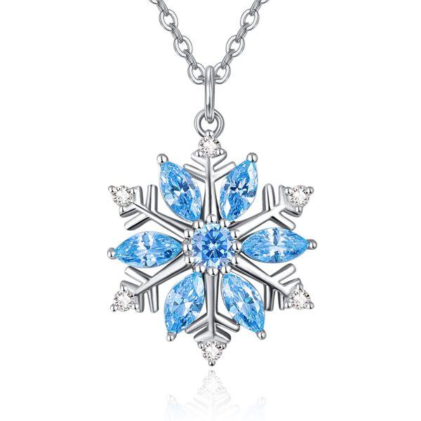 Sterling Silver Snowflake Necklace-0