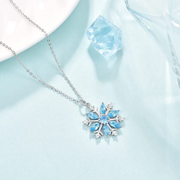 Sterling Silver Snowflake Necklace-2