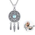 wholesale 925 Sterling Silver Lotus Flower Dreamcatcher Photo Locket Pendant Necklace for Women-0-0