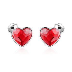 Sterling Silver Heart Earrings-0