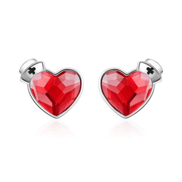 Sterling Silver Heart Earrings-0