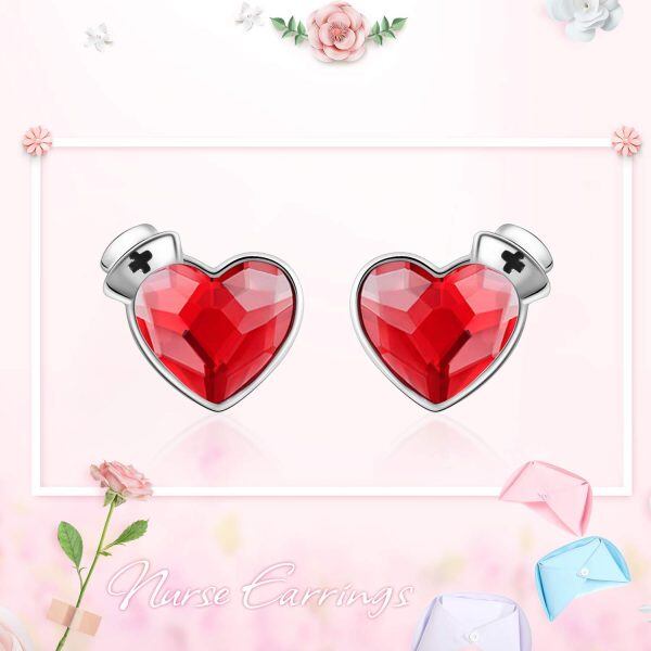 Sterling Silver Heart Earrings-2