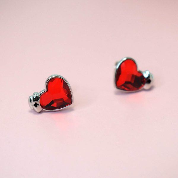 Sterling Silver Heart Earrings-4