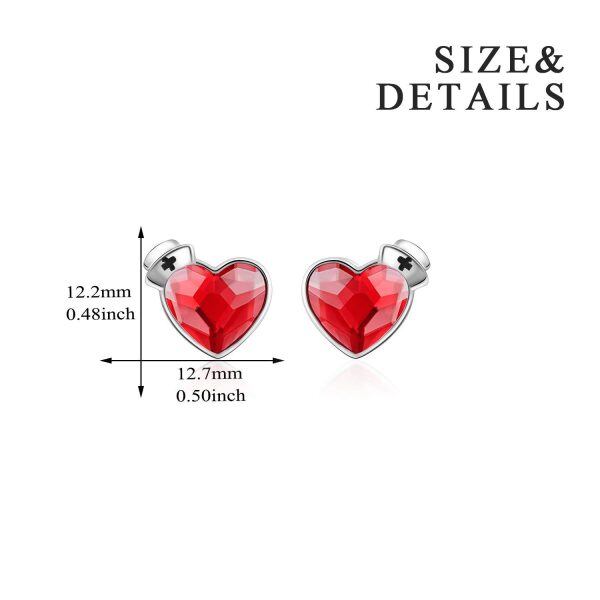 Sterling Silver Heart Earrings-5