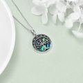 wholesale 925 Sterling Silver Abalone Shell Tree of Life Moon Phase Pendant Necklace for Women-0-3