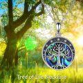 wholesale 925 Sterling Silver Abalone Shell Tree of Life Moon Phase Pendant Necklace for Women-0-5