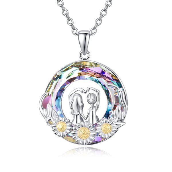 Sterling Silver Sister Necklace-0