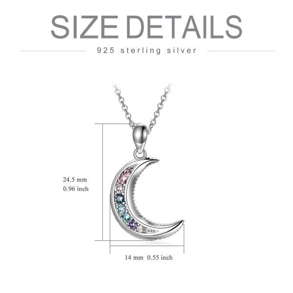 Sterling Silver Moon Necklace-3