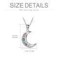wholesale 925 Sterling Silver Crescent Moon with Colorful Stones Pendant Necklace for Women-0-3