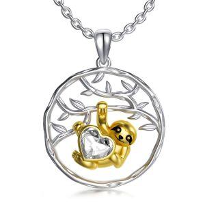 Sterling Silver Sloth Necklace-0