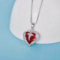 wholesale Sterling Silver Austrian Crystal Caduceus Angel Wing Heart Nurse Necklace-0-7