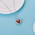 wholesale Sterling Silver Austrian Crystal Caduceus Angel Wing Heart Nurse Necklace-0-8