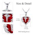 wholesale Sterling Silver Austrian Crystal Caduceus Angel Wing Heart Nurse Necklace-0-9