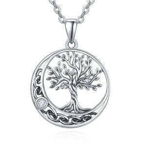 Sterling Silver Tree Of Life Necklace-0