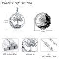 wholesale 925 Sterling Silver Celtic Knot Tree of Life Pendant Necklace with Cubic Zirconia for Women-0-2