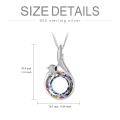wholesale 925 Sterling Silver Rainbow Crystal Fox Tail Pendant Necklace for Women Girls Gifts Fine Jewelry Accessories-0-3
