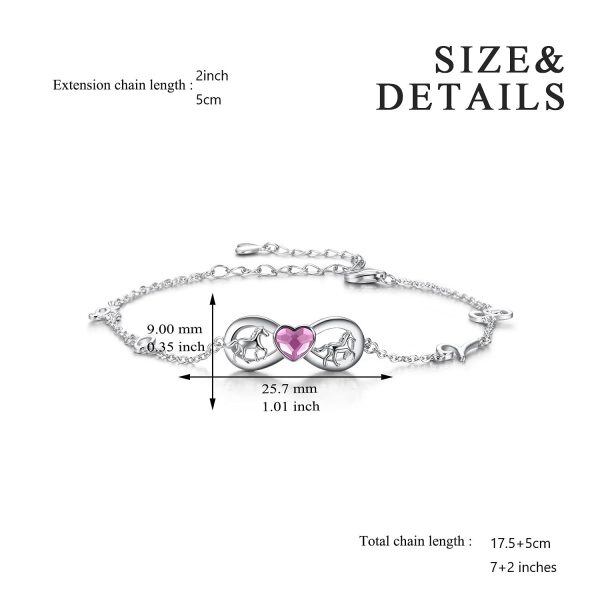 Sterling Silver Horse Infinity Bracelet-3