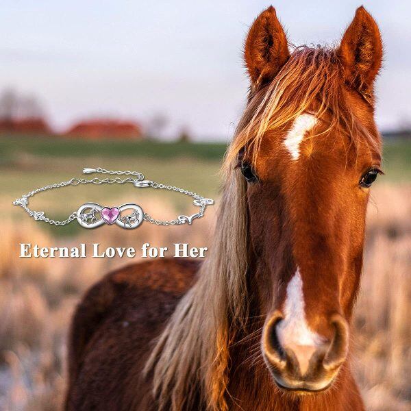 Sterling Silver Horse Infinity Bracelet-5