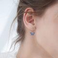 wholesale 925 Sterling Silver Blue & Purple Enamel Butterfly Dangle Earrings for Women-0-1