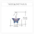 wholesale 925 Sterling Silver Blue & Purple Enamel Butterfly Dangle Earrings for Women-0-4
