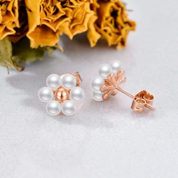 Sterling Silver Flower Earrings-3