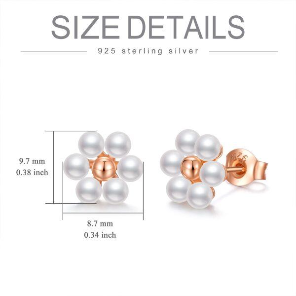 Sterling Silver Flower Earrings-4