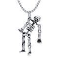 wholesale 925 Sterling Silver Gothic Skeleton Pendant Necklace  for Men - Halloween -0-0