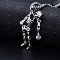 wholesale 925 Sterling Silver Gothic Skeleton Pendant Necklace  for Men - Halloween -0-3