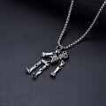 wholesale 925 Sterling Silver Gothic Skeleton Pendant Necklace  for Men - Halloween -0-4