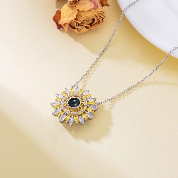 Sterling Silver Sunflower Necklace-3