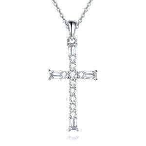 Sterling Silver Cross Necklace-0